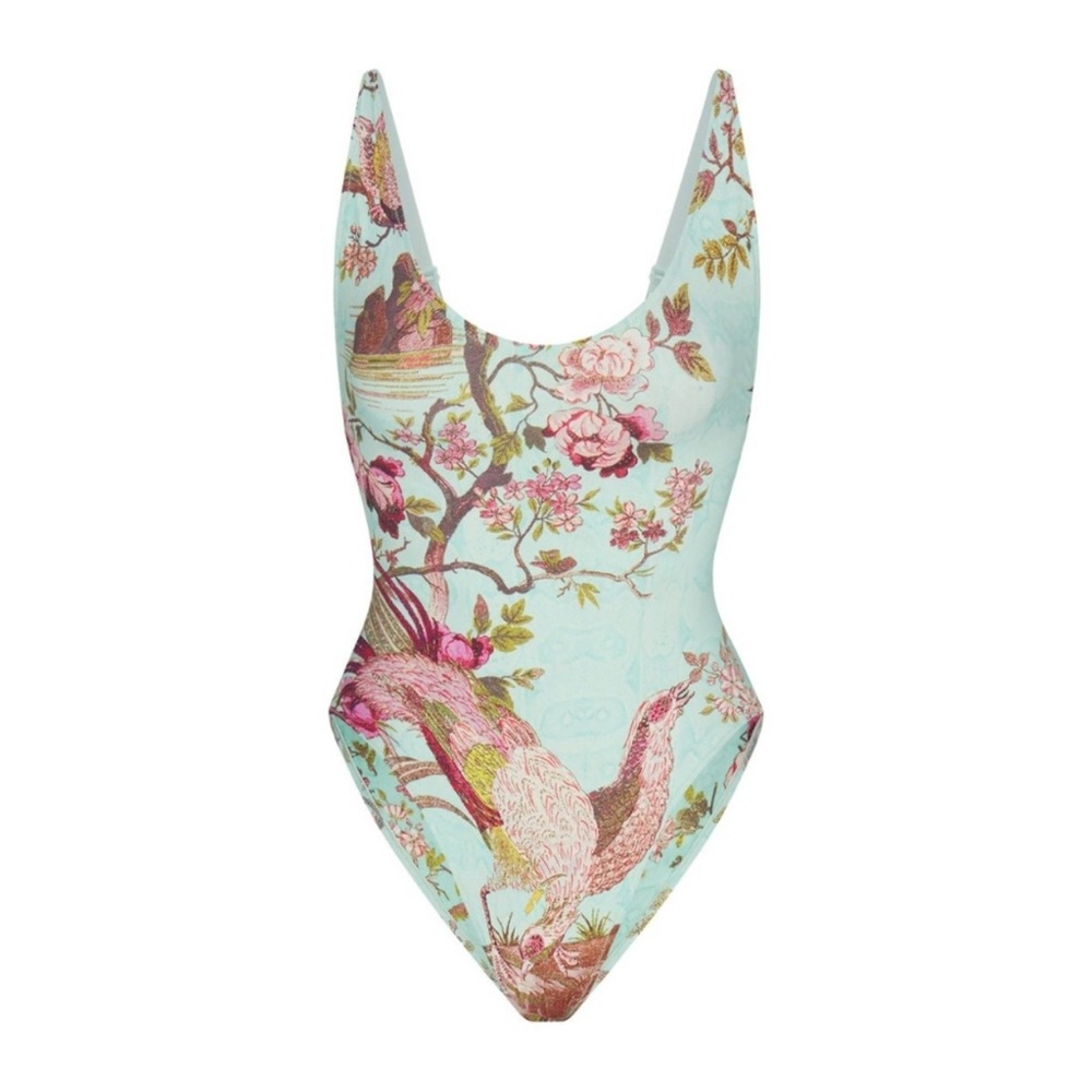 NWT SKIMS X ROBERTO CAVALLI SCOOP NECK ONE PIECE SIZE M